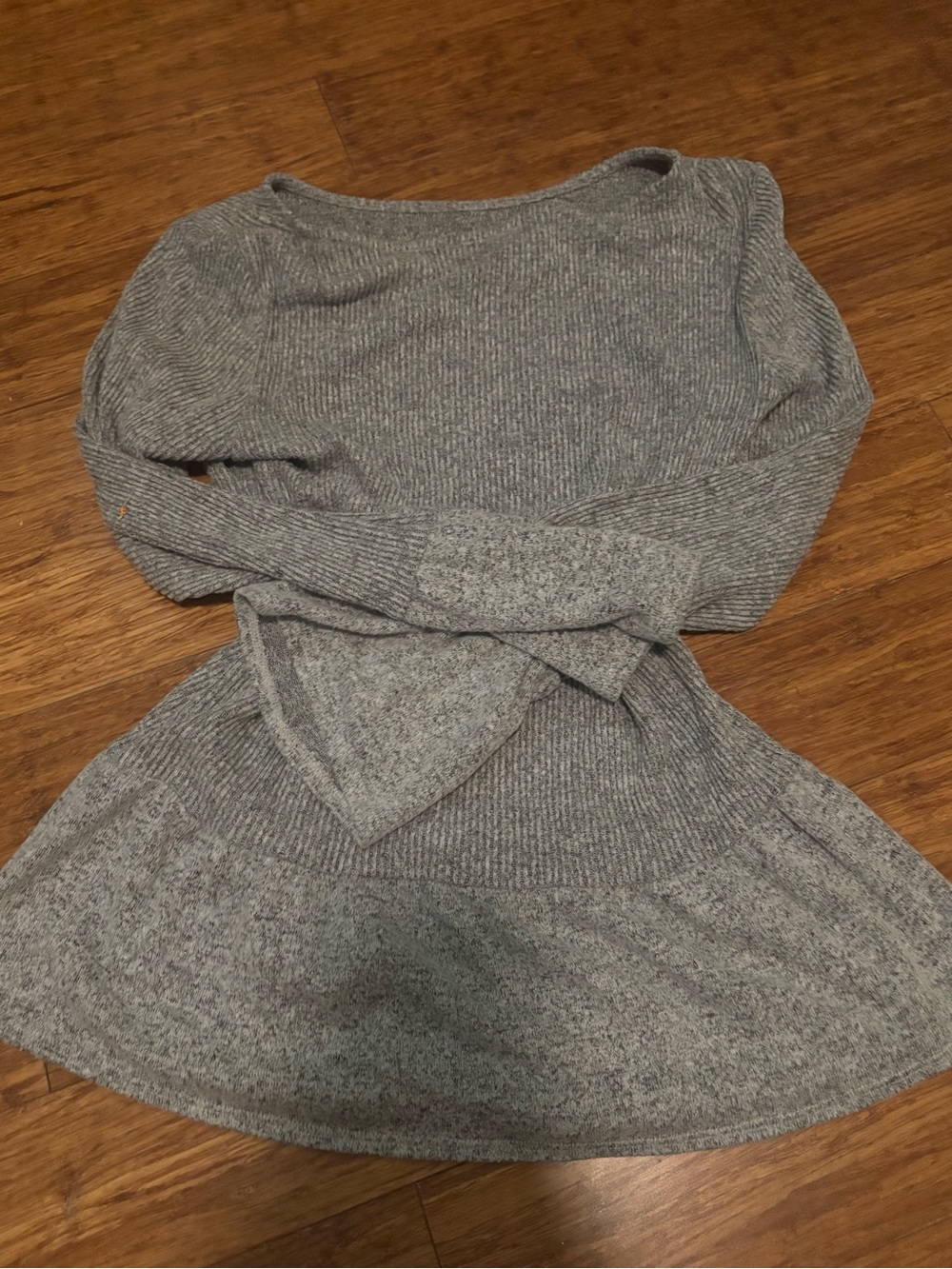 AGB Heather Gray Scoop-Neck Knit Sweater